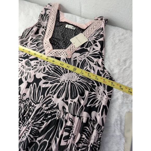 Free People Intimately Tiered For You Maxi Dress Sz S Washed Black Combo Crochet - Picture 8 of 12